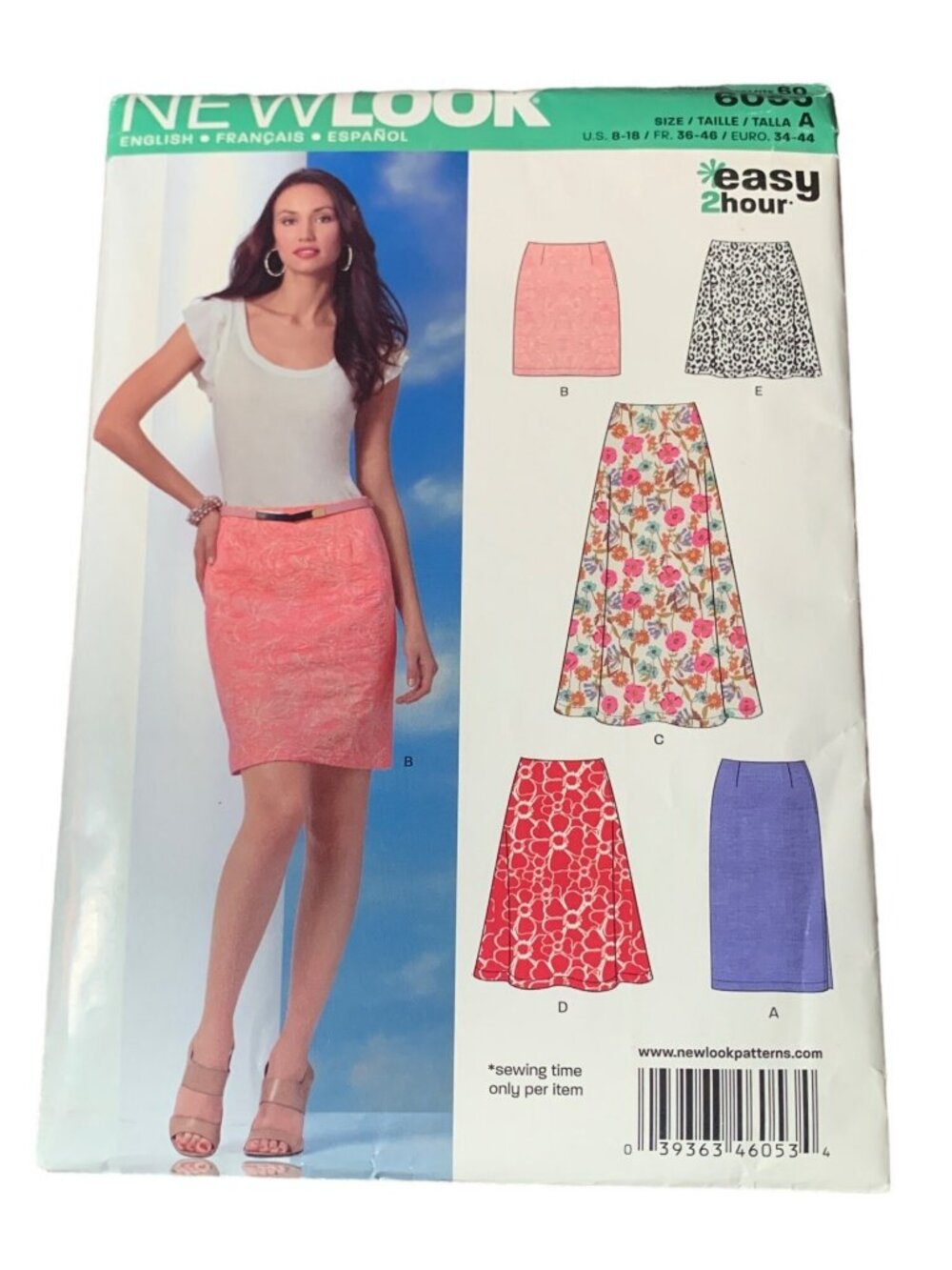 New Look 6053 Womens Sewing Pattern Skirt Size 8-10-12-14-16-18 Uncut